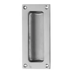 Recessed Sliding Door Flush Pull 102 x 45mm 10.5mm Depth Polished Chrome