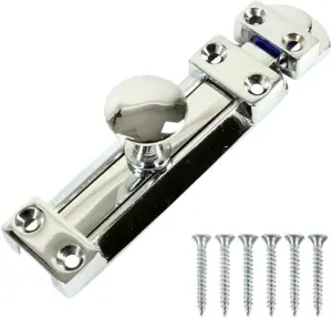 Door Bolts 8 Inch Chrome Flat Bolt Surface Door Latches Tower Bolt Sliding Lock Flat Slide Safety Door Barrel Bolt with Screws