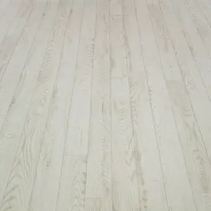 White Modern Wood Effect Anti-Slip Vinyl Flooring For Bathroom, & Kitchen, 3.8mm Thick Vinyl Sheet-4m(13'1") X 4m(13'1")-16m²