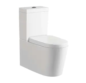 Fable White Ceramic Close Coupled Toilet with Anti Bacterial Glaze & Soft Close Seat