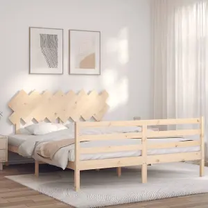 Berkfield Bed Frame with Headboard 160x200 cm Solid Wood