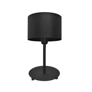 Luminosa Alba Table Lamp With Round Shade Black 20cm