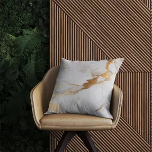 White Marble With Gold Outdoor Cushion 60cm x 60cm