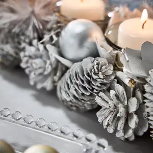 White Christmas Centrepiece Christmas Decoration Tealight Holder Candle Holder