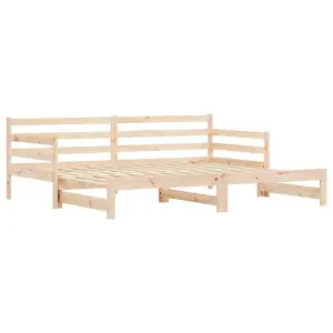 Berkfield Daybed with Trundle 80x200 cm Solid Wood Pine