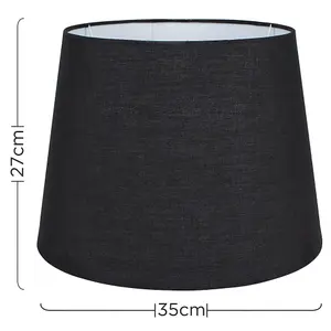 ValueLights Aspen Modern Tapered Table Floor Lamp Light Shade with Black Fabric Finish