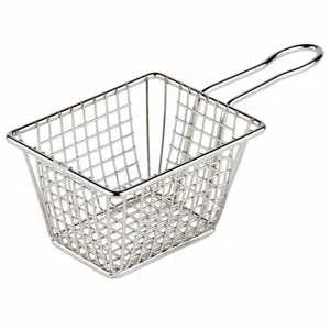 Belfry Kitchen Stainless Steel Mini Oblong Fryer Basket With Handle