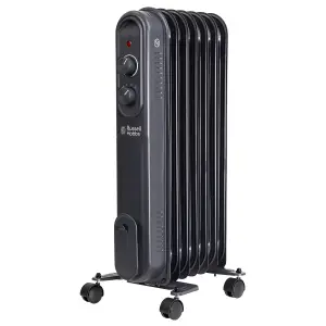 Russell Hobbs Electric Heater 1500W Grey 7 Fin Oil Filled Radiator with 2 Year Guarantee RHOFR7004A