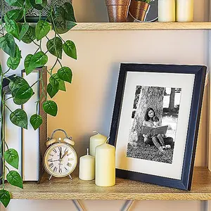 Clay Roberts Photo Picture Frames 8 x 10, Black, Pack of 3, Includes Mount for 7 x 5 Prints, Freestanding and Wall Mountable, 10x8