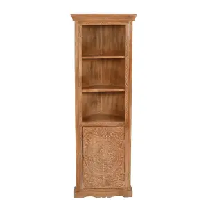 Artistry Mango Wood Corner Bookcase