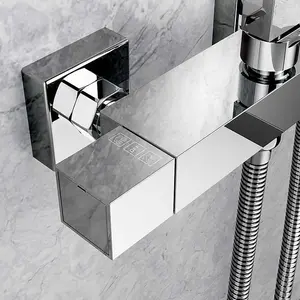 Square Drench Rigid Riser Mixer Shower Thermostatic