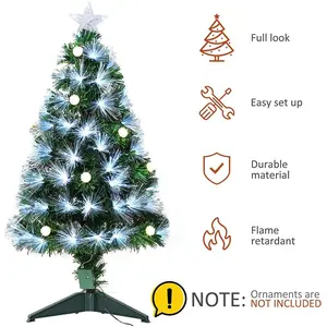 Durham Lighted Artificial Fir Christmas Tree 3ft.