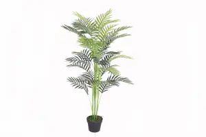 Tradala 4ft Lush Artificial Tree Palm 120cm / 4ft Tall with Real Wood Trunk - For Home Living Room Indoors