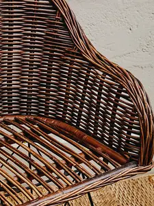 Interiors by Premier Natural Croco Rattan Chair, Easy to Clean Outdoor Chair, Arm & Backrest Rattan Armchair, Eco-friendly Chair