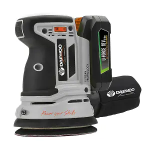 Daewoo U-FORCE Series 18V Cordless Orbital Sander 125mm + 2 x 2.0Ah Battery + Charger