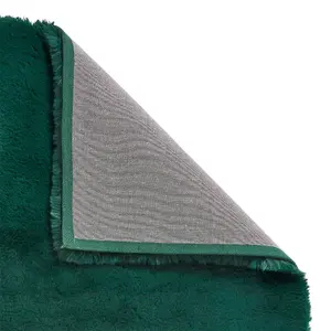 Jewel Green Shaggy Plain Modern Polyester Easy to Clean Rug for Living Room and Bedroom-150cm X 230cm