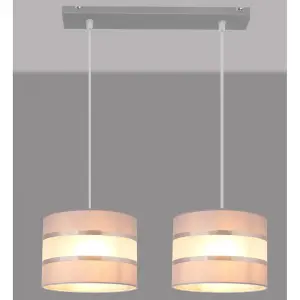 Luminosa Helen Straight Bar Pendant Ceiling Light Grey, Silver 45cm