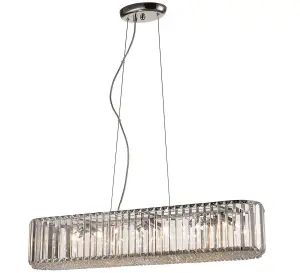 Luminosa Spring 6 Light Small Ceiling Pendant Chrome, Clear with Crystals, G9