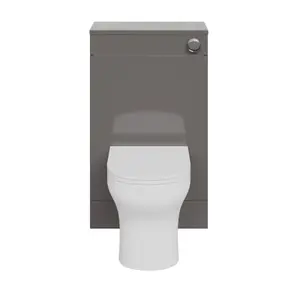 GoodHome Imandra Gloss Warm Grey Freestanding Toilet cabinet (H)840mm (W)500mm