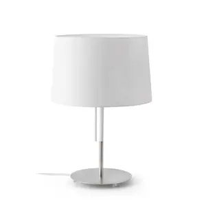 Luminosa Volta 1 Light Table Lamp White, Nickel, E27