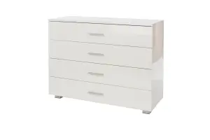 White gloss 4 drawers Lido chest of drawers