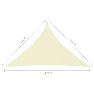 Berkfield Sunshade Sail Oxford Fabric Triangular 3.5x3.5x4.9 m Cream