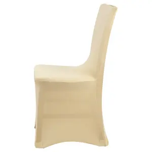 Polyester Spandex Chair Cover for Wedding Decoration - Champagne, Pack of 1