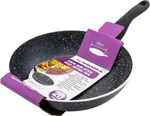 New 20cm Aluminum Deep Frypan Frying Pan Cooking Kitchen Handle Stir Cook Fry