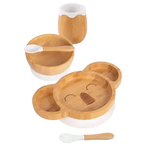 5pc Bamboo Koala Baby Weaning Set - White