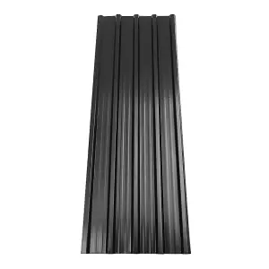 12 pcs Black Steel Corrugated Roofing Sheet Roof Cover for Garden Shed L 115 cm x W 45 cm x T 0.27 mm