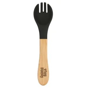 Bamboo Baby Weaning Fork & Spoon Set - Black