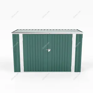 7 x 3ft Outdoor Metal  Garden Storage Shed Pent Tool Shed Bicycle Storage Shed Green