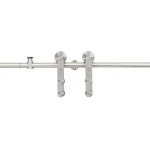 Berkfield Sliding Door Hardware Kit 183 cm Stainless Steel Silver