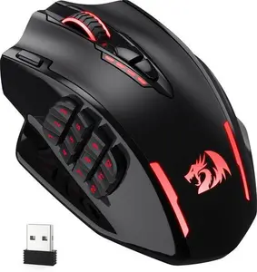 Redragon M913 Impact Elite Wireless Gaming Mouse, 16000 DPI Wired/Wireless RGB Gamer Mouse With 16 Programmable Buttons, 45 Hr Battery And Pro