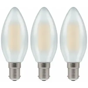 Crompton Lamps LED Candle 5W B15 Dimmable Filament Pearl Warm White (40W Eqv) (3 Pack)