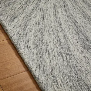 Cotton Handmade Luxurious Modern Wool Grey Geometric Optical 3D Rug for Living Room and Bedroom-120cm X 170cm