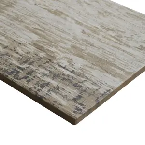 Worn wood Natural Matt Rustic Wood effect Porcelain Wall & floor Tile Sample