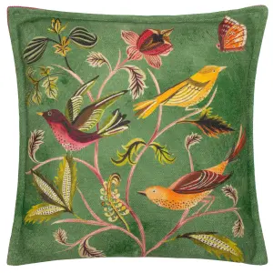 Wylder Holland Park Hedgerow Birds Linen Look Feather Rich Cushion