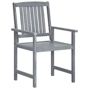 Berkfield Garden Chairs 8 pcs Solid Acacia Wood Grey