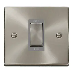 Click Scolmore Deco Switch 1 Gang 45A 2 Pole Satin Chrome - VPSC500GY