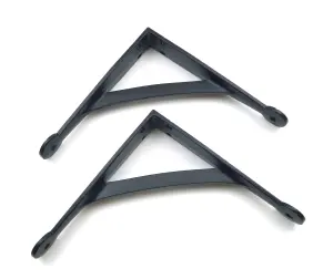 Oakcrafts - Antique Cast Iron Gallows Shelf Brackets in Epoxy Black Finish - 180mm x 180mm