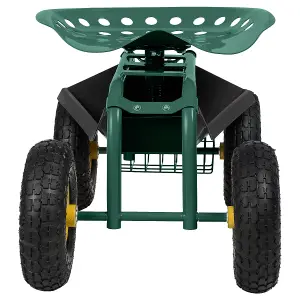 Costway 360 Swivel Rolling Gardening Cart Adjustable Height Wagon Scooter Garden Seat