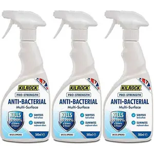 Kilrock Pro-Strength Anti-Bacterial Multi-Surface 500ml Spray (Pack of 3)