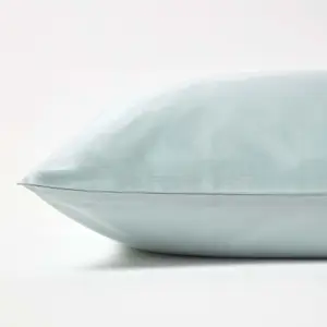 Homescapes Duck Egg Blue Organic Cotton Continental Pillowcase 400 TC, 40 x 80 cm