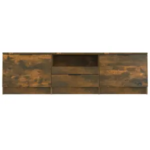 vidaXL TV Cabinet Smoked Oak 140x35x40 cm Engineered Wood