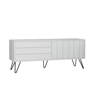 Decortie Picadilly Modern TV Unit Multimedia Centre Storage Cabinet Oak White 139cm for 55" TV