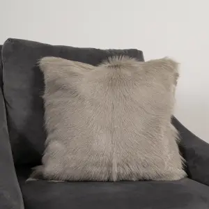 Genuine Light Grey Goatskin Cushion