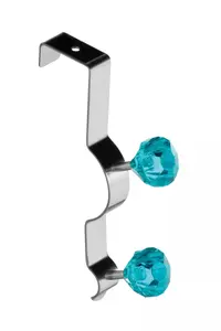 Essentials by Premier Over Door Teal Diamantes Double Hook