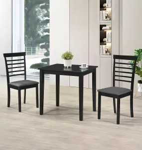 Hallowood Furniture Ledbury Small Dining Table with 2 Chairs in Black Finish