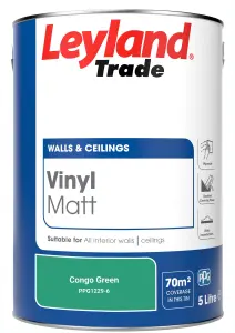 Leyland Trade Vinyl Matt Walls & Ceilings Emulsion Paint Congo Green (PPG1229-6) 5L